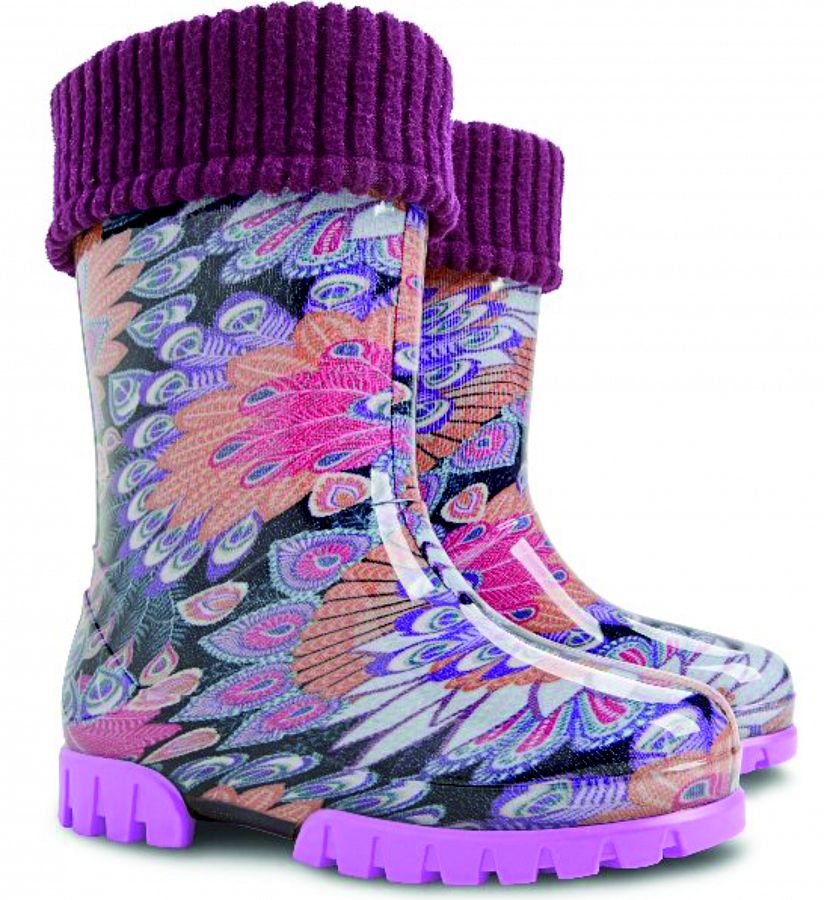 TWISTER LUX PRINT 0038 dívčí zateplené holínky M paví pero vel. 22-23 - Obrázek TWISTER LUX PRINT 0038 dívčí zateplené holínky M paví pero vel. 22-23 - Obrázek